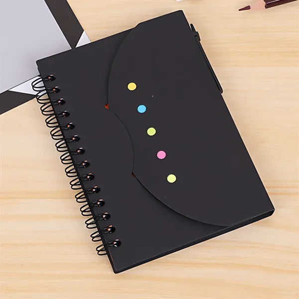 Spiral Notebook Kraft Paper Cover Notepad Pen School Work