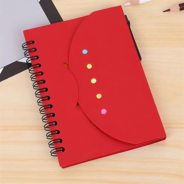 Spiral Notebook Kraft Paper Cover Notepad Pen School Work