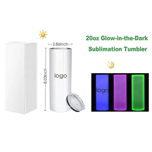 20oz Stainless Steel Glow-in-the-Dark Sublimation Tumbler