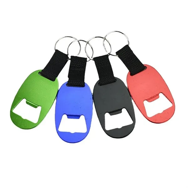 Oval Aluminum Bottle Opener Keychain