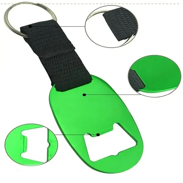 Oval Aluminum Bottle Opener Keychain