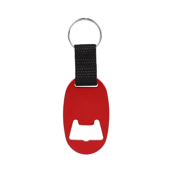 Oval Aluminum Bottle Opener Keychain