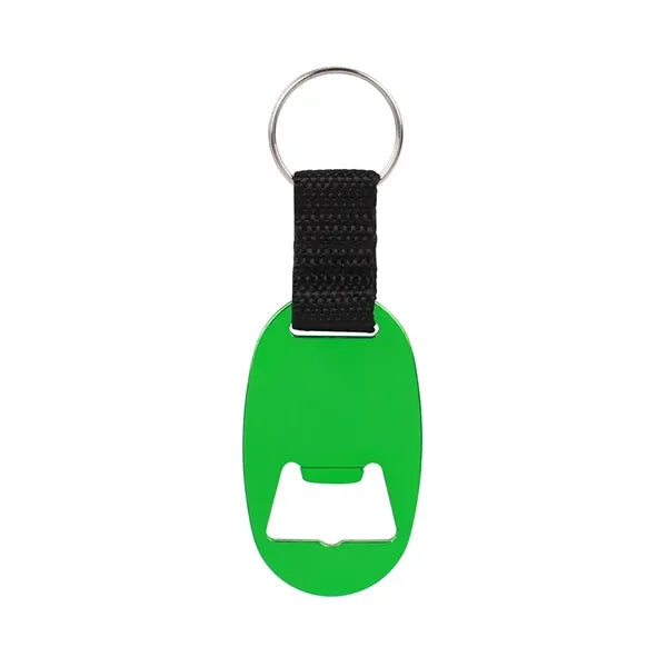 Oval Aluminum Bottle Opener Keychain