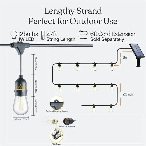 Solar Powered Outdoor String Light
