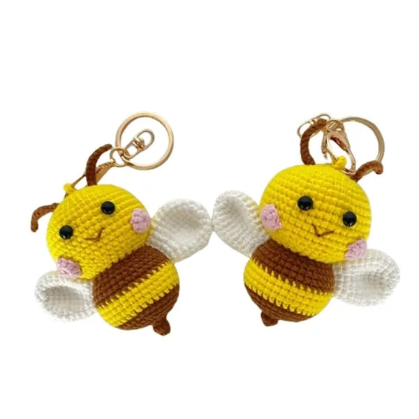 Handmade Crochet Bee Keychain