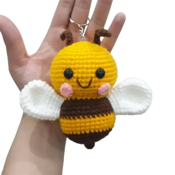 Handmade Crochet Bee Keychain
