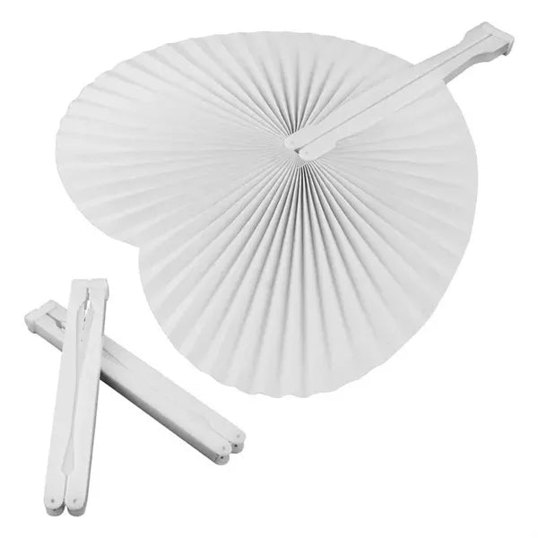 5.5'' Full Color Printing Heart Shaped Paper Folding Fan