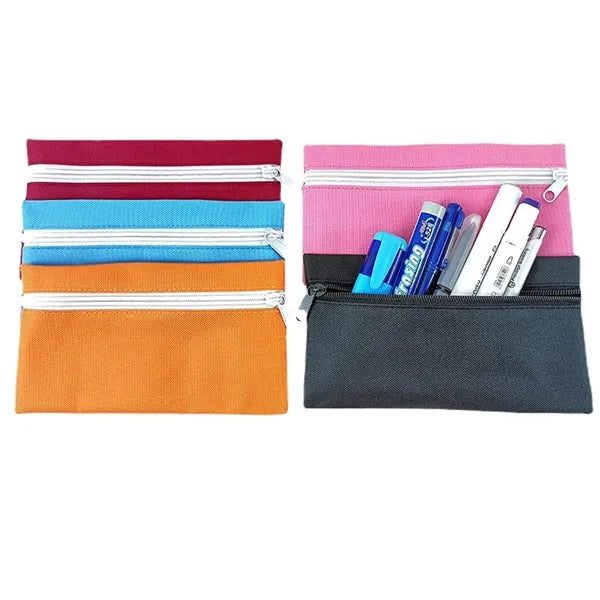 Cotton Zippered Pencil Pouch