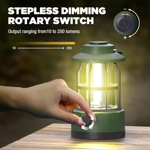 USB Rechargeable Camping Lantern LED Vintage Outdoor Light