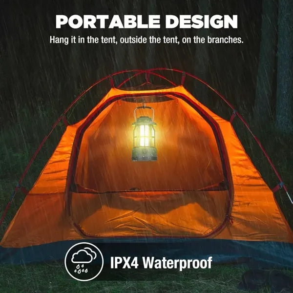USB Rechargeable Camping Lantern LED Vintage Outdoor Light