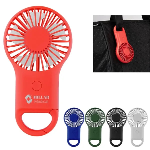 Rechargeable Handheld Fan With Carabiner