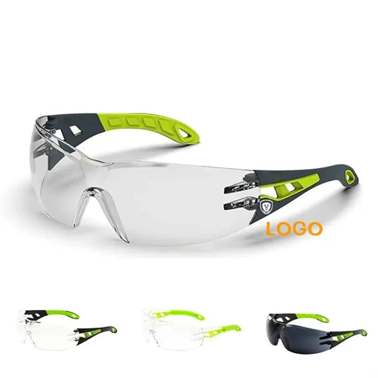 Safety Glasses with Clear Wraparound Lenses and Vented Frame