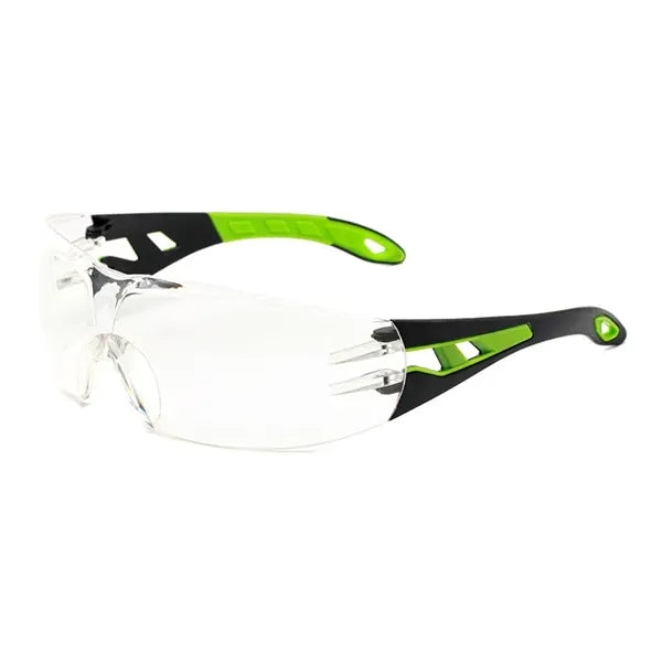 Safety Glasses with Clear Wraparound Lenses and Vented Frame
