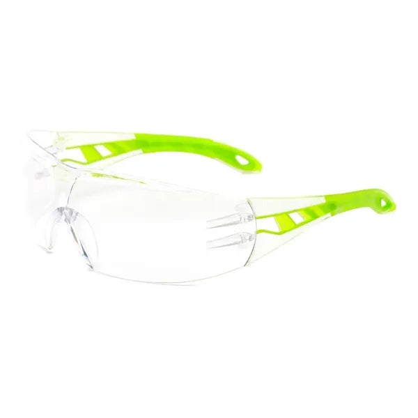 Safety Glasses with Clear Wraparound Lenses and Vented Frame