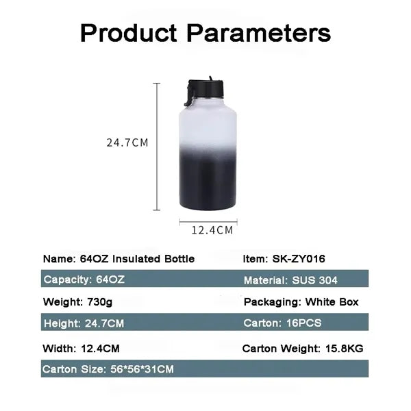 87oz insulated large water bottle