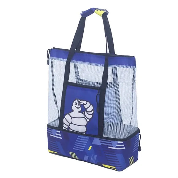 Mesh Beach Tote Bag with Cooler Compartment