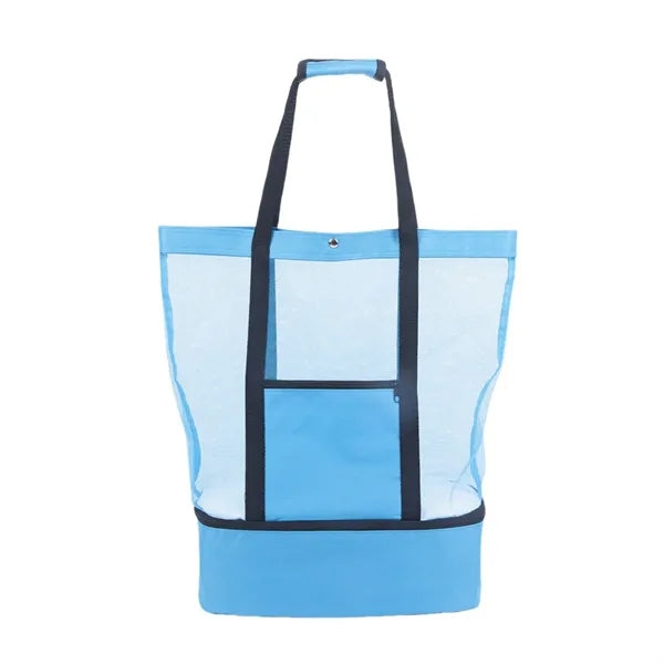 Mesh Beach Tote Bag with Cooler Compartment