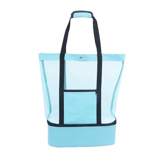 Mesh Beach Tote Bag with Cooler Compartment