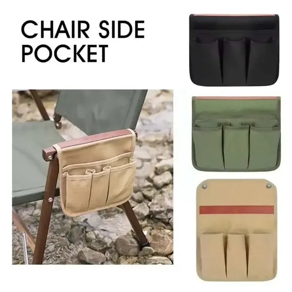 Camping chair canvas side pouch bag