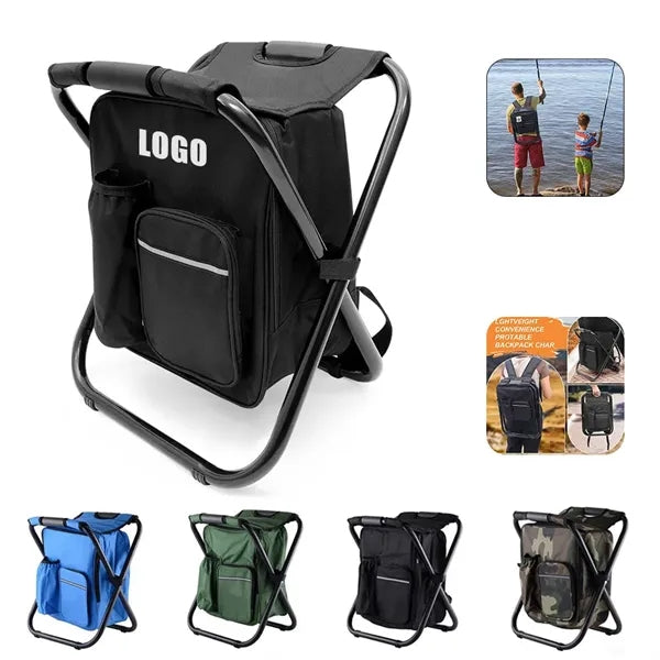 Folding camping chair backpack with cooler