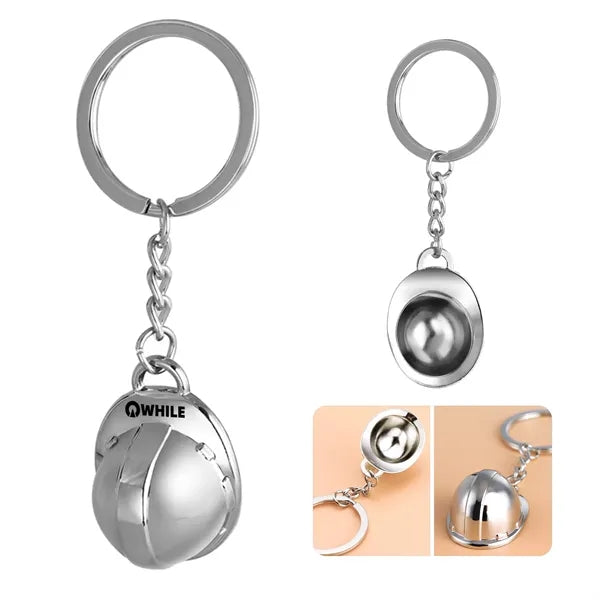 Three dimensional helmet keychain