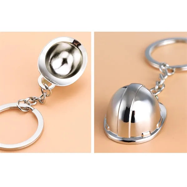 Three dimensional helmet keychain