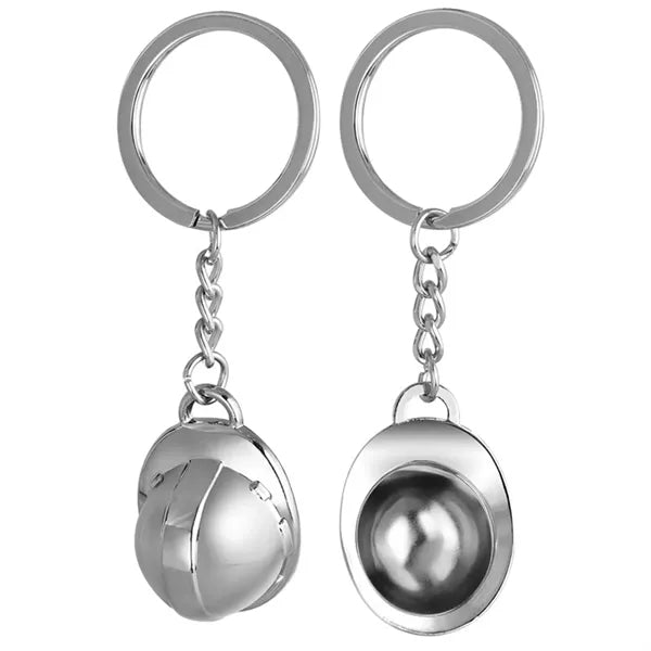 Three dimensional helmet keychain