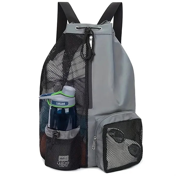 Mesh Drawstring Backpack with Wet Pocket