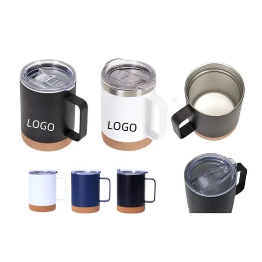12 oz Stainless Steel Mug with Cork Bottom