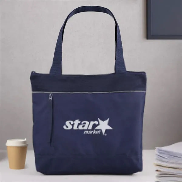 Reflective Zippered Tote Bag with RPET Mesh