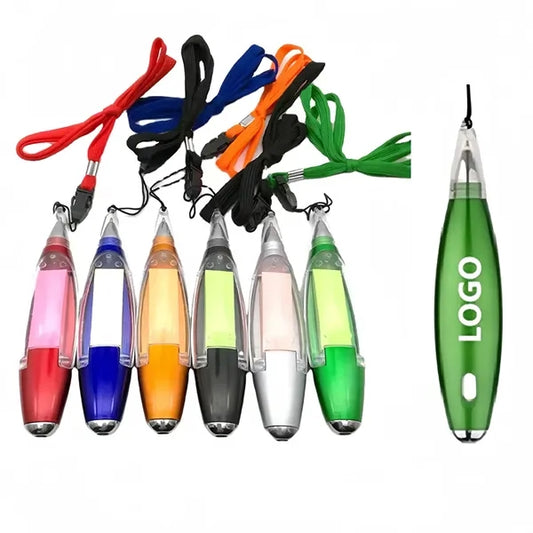 4in1 LED Ballpoint Pen With Sticky Notes Lanyards