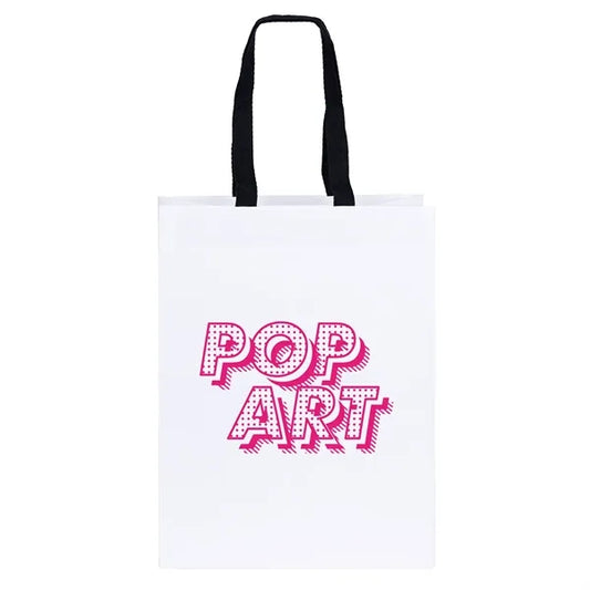 Cedar- Woven Handle White Eurotote - Flexo Ink Print