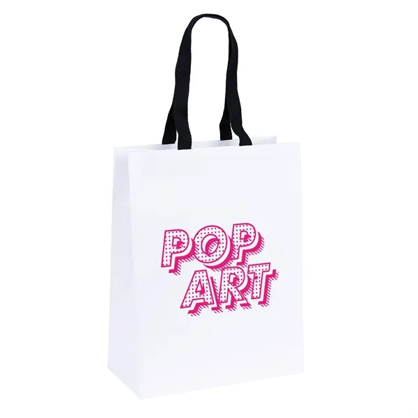 Cedar- Woven Handle White Eurotote - Flexo Ink Print