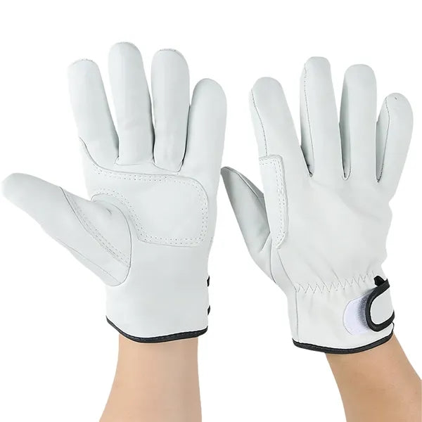 Yellow Leather Work Protective Gloves