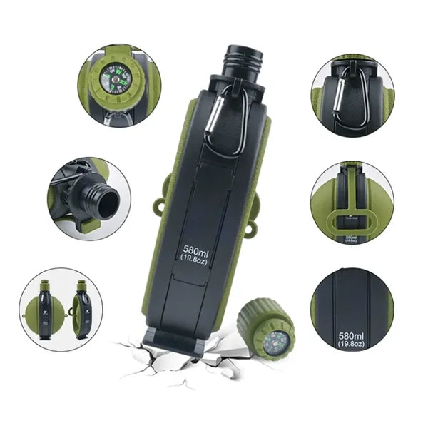 Retractable tactical water bottle