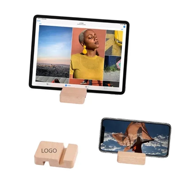Natural Wooden Desktop Mobile Phone and Tablet Holder