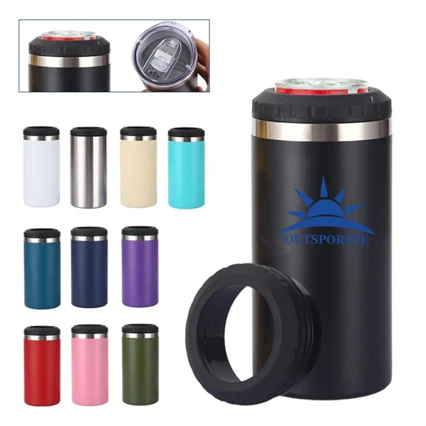 16 oz Stainless Steel Insulated Can Cooler Tumbler with Lids