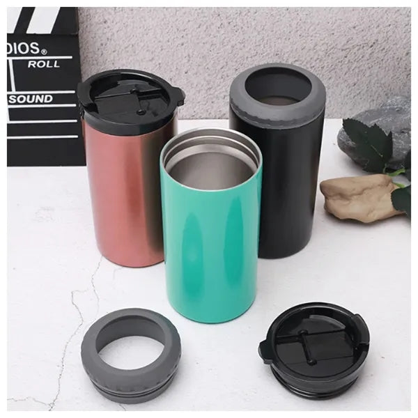 16 oz Stainless Steel Insulated Can Cooler Tumbler with Lids