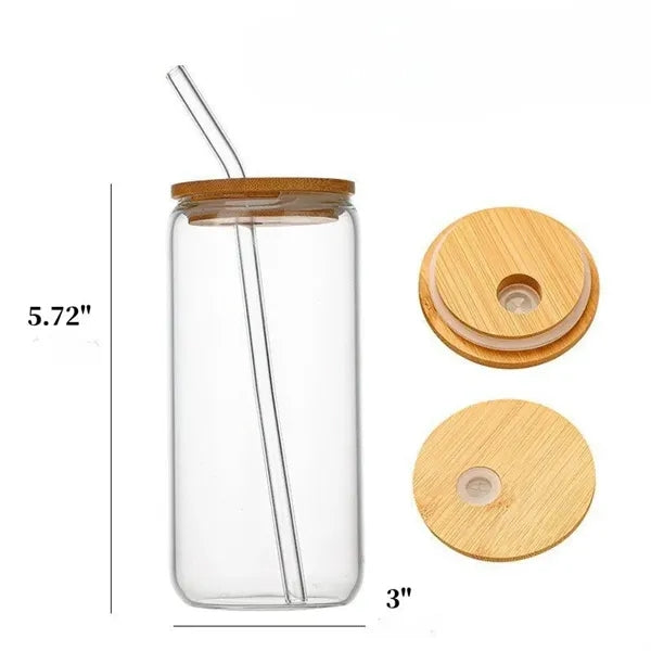 Glass Water/Juice/Coffe/Tea Bottles/Cups with Lids