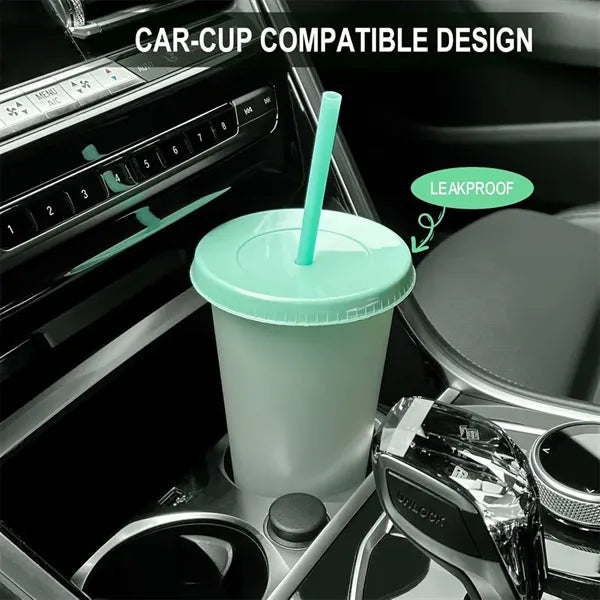 24 Oz Color Changing Cup With Lid And Straw