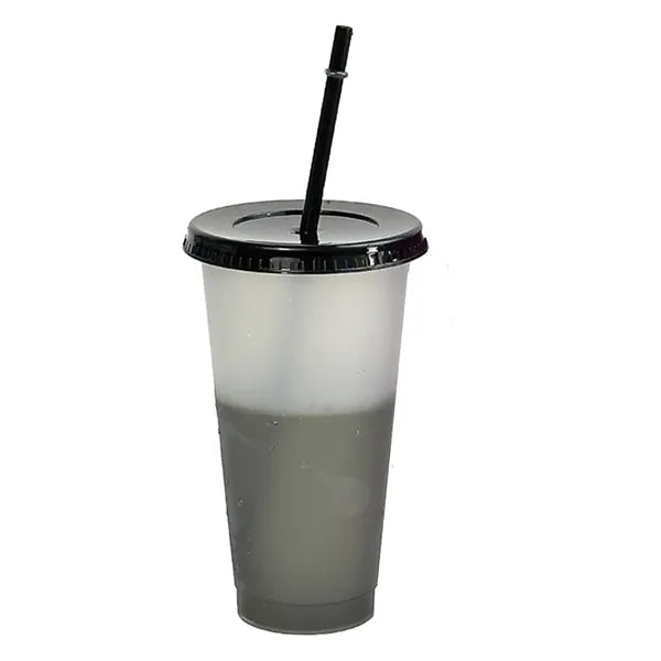 24 Oz Color Changing Cup With Lid And Straw