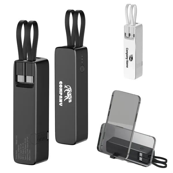LED Flashlight 5000mah Power Bank With Charging Cable