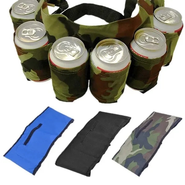 6Cans Beer Can Holder WithAdjustable Strap
