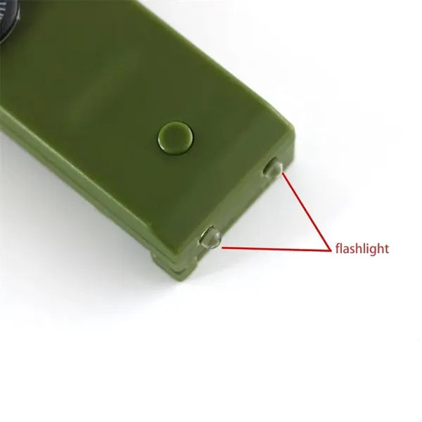 Outdoor Multifunctional Whistle Compass Magnifying Glass led