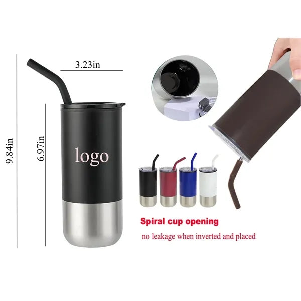 16oz Stainless Steel Insulated Tumbler with Straw