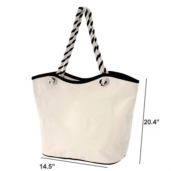 16 OZ Canvas Tote Bag With Rope Handle