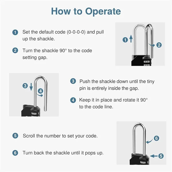 Long Shackle Combination Lock