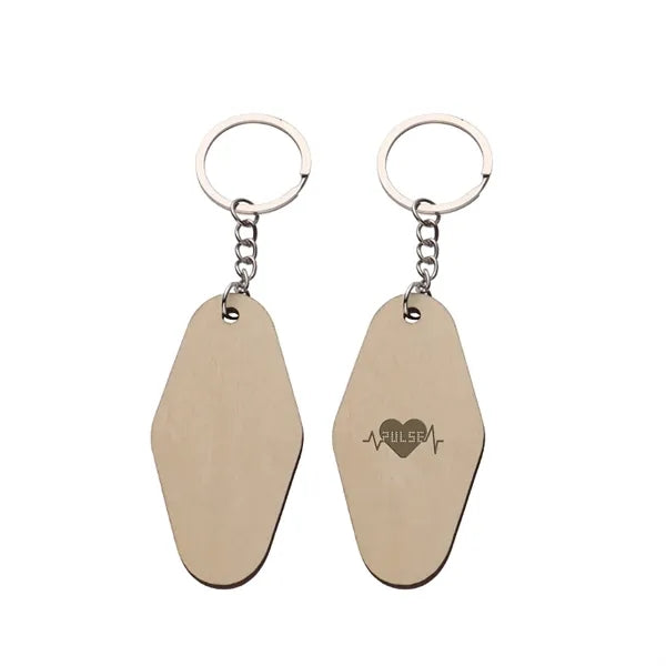 Motel Style Wooden Key Chain