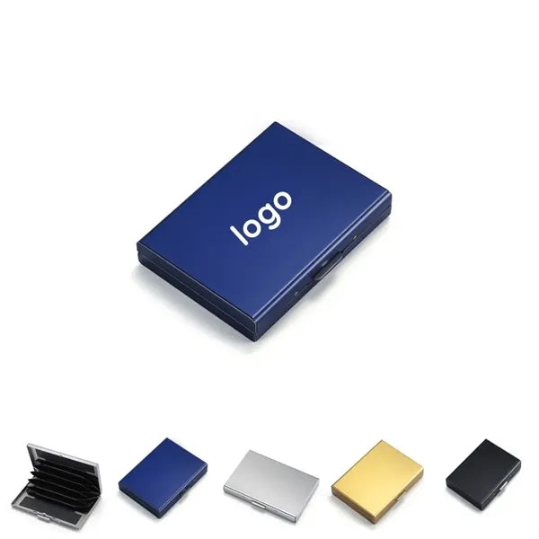 Slim Stainless Steel Business Card Case w/6 Slots