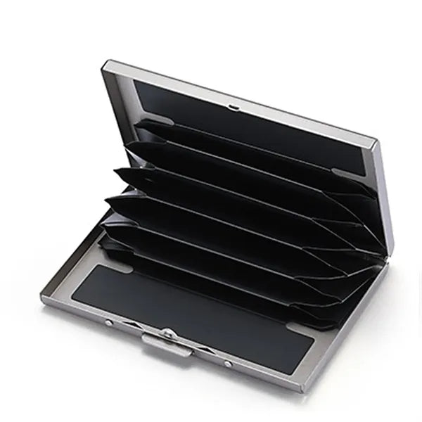 Slim Stainless Steel Business Card Case w/6 Slots